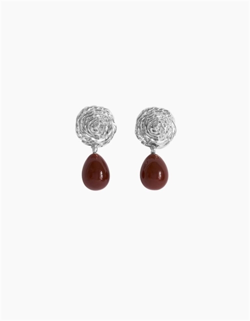 CORALI BRETON CARNELIAN EARRINGS SILVER